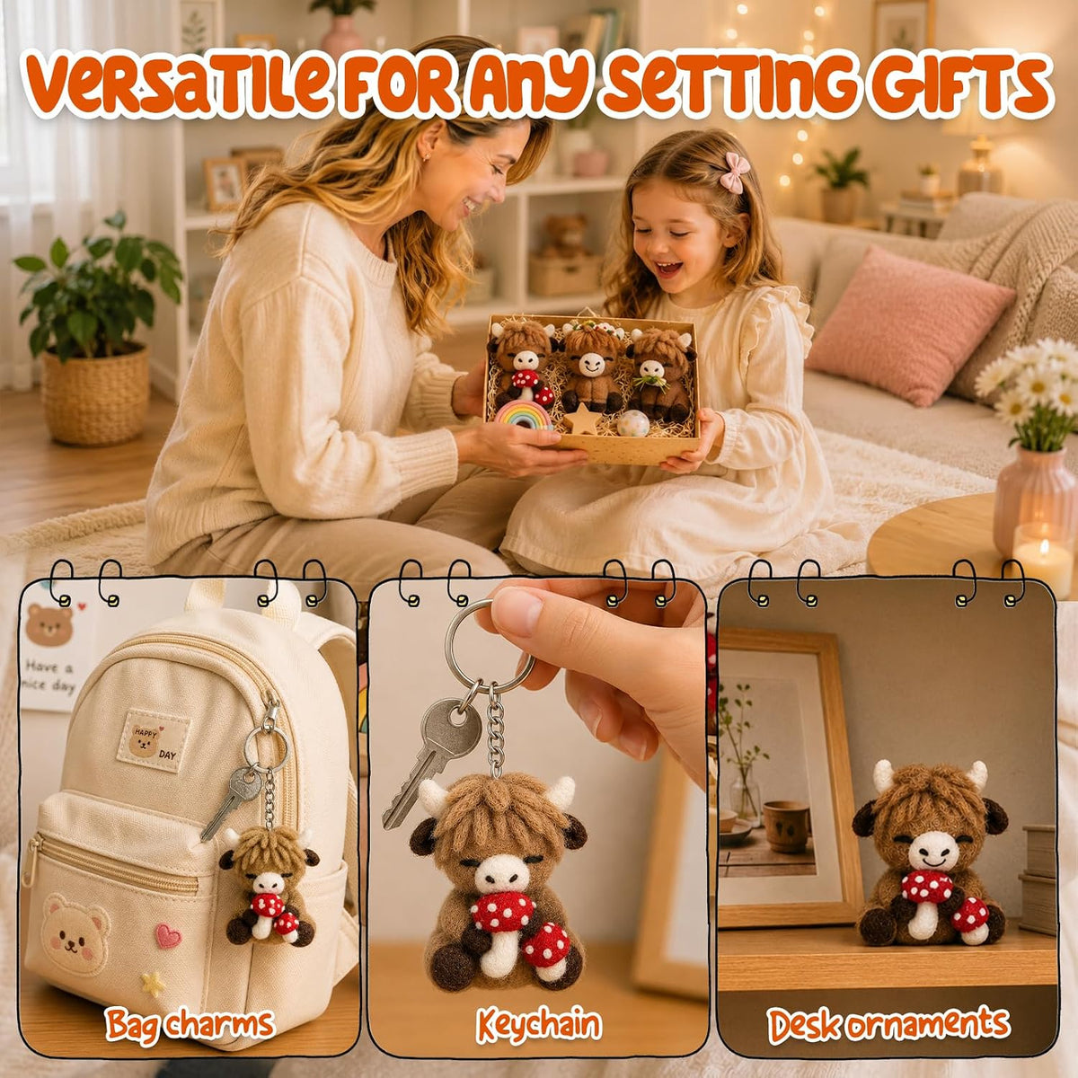 Voduynl Beginner Needle Felting Kit (Cow)