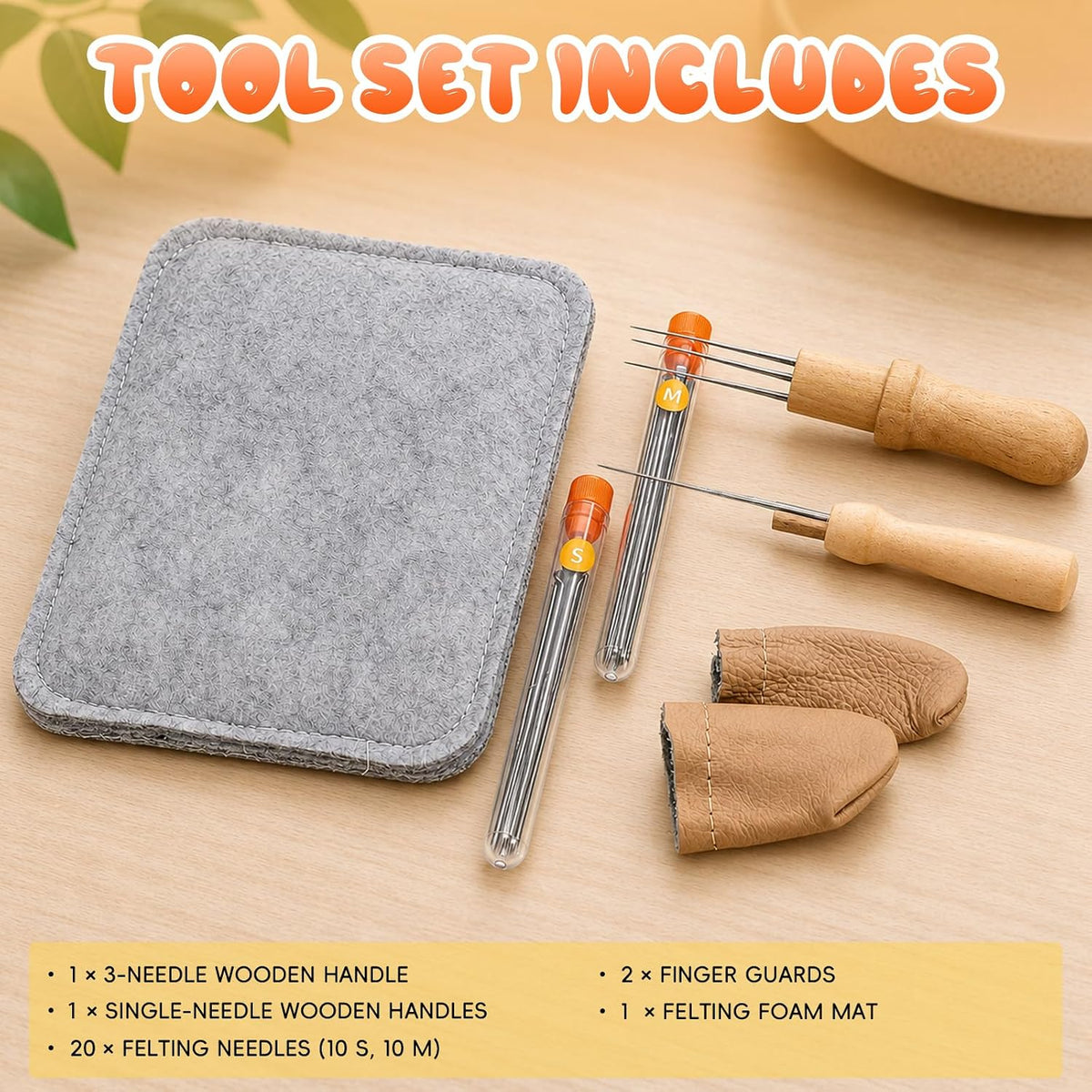 26-Piece Needles Felting kit Tools Needles Wool Felting Soft Needle Felting Pad with 2 Sizes Felting Needles for Needle Felting Craft DIY