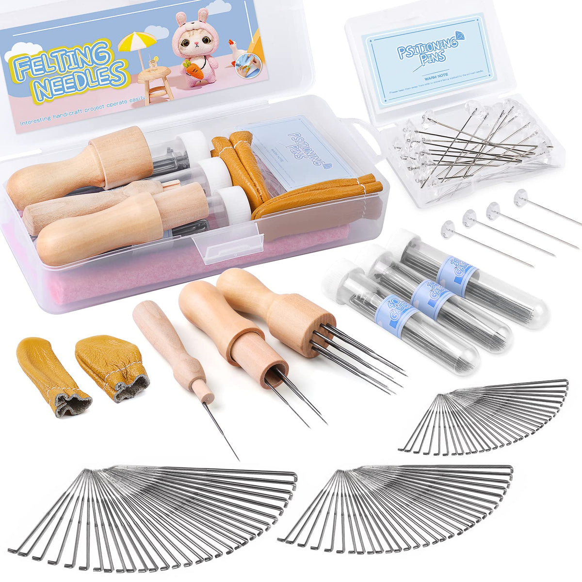 Mayboos 74 Pcs Felting Needles 36/38/40 Gauge Needle Felting Supplies