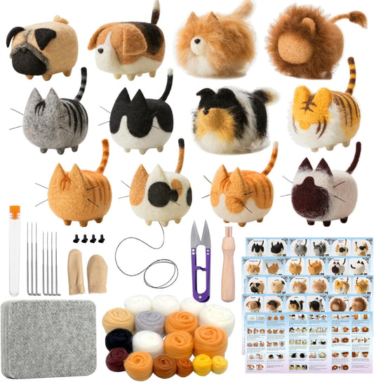 Truslin Needle Felting Kit, 12 Pcs Doll Making Needle Felting Starter Kit