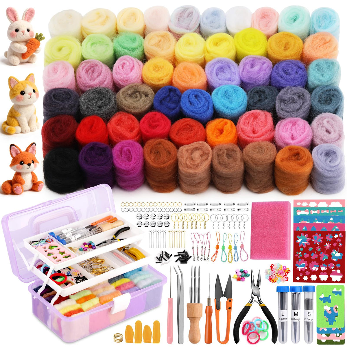 LOKUNN Needle Felting Kit, Cactus Needle Felting Starter Kit