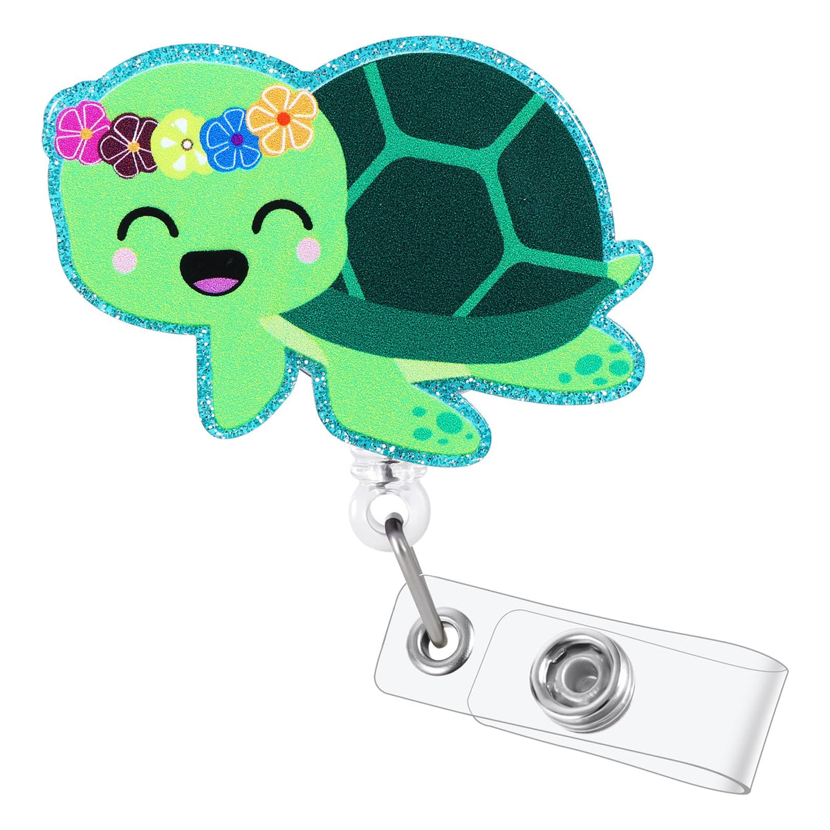 Funny Turtle Nurse Badge Reel, Cute Retractable Work Badge Holder