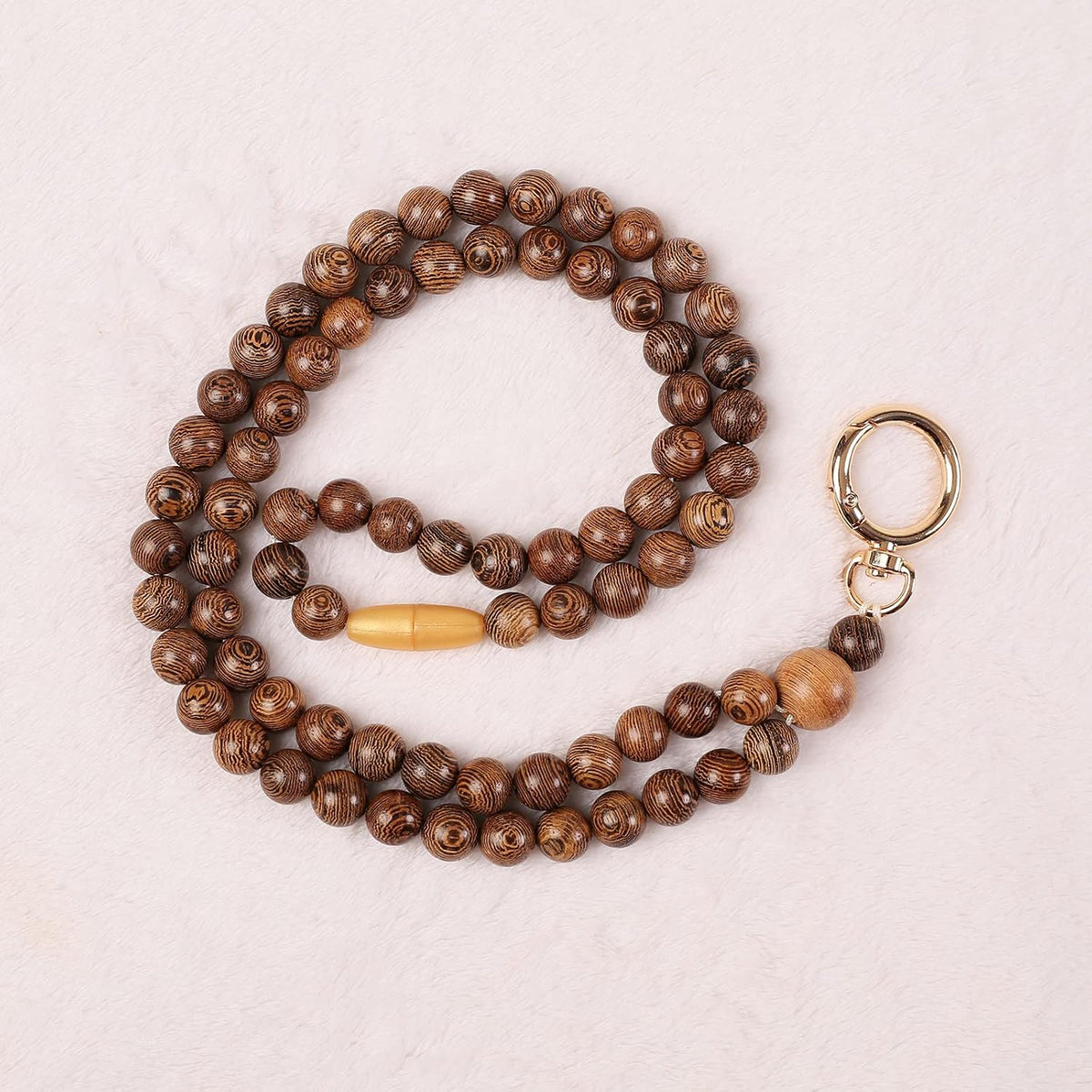 Wood Beaded Lanyards for Id Badges Holder, Teacher Breakaway Lanyard Boho Keychain Id Lanyard for Women