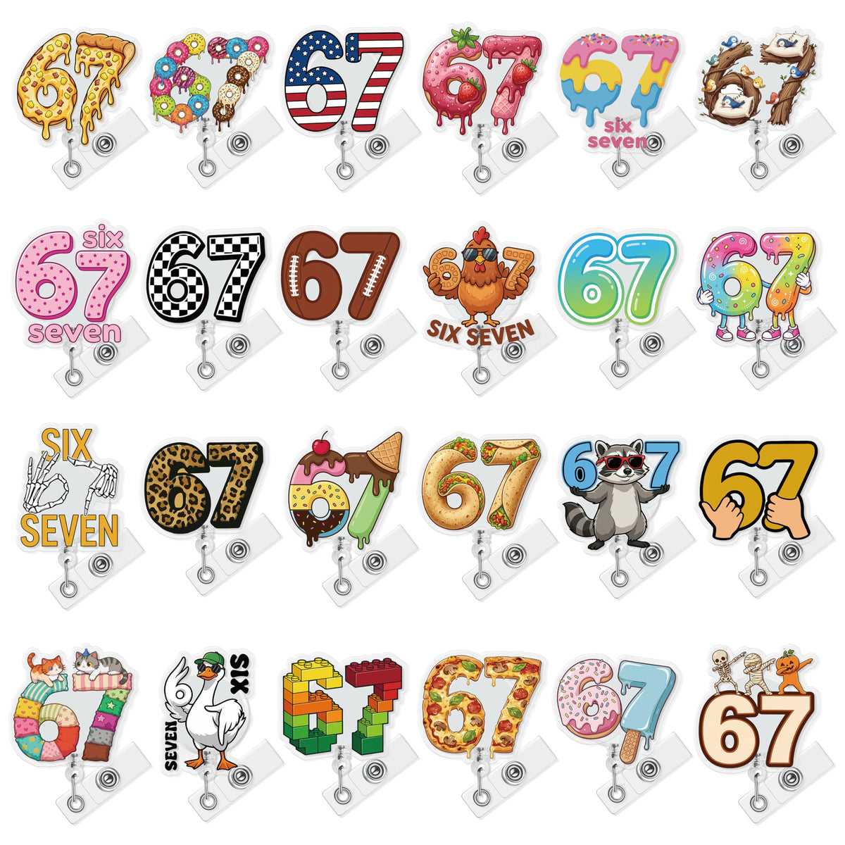 Eartim Cafecito Y Chisme Glitter Badge Reels Cute Coffee Name Tag Holders