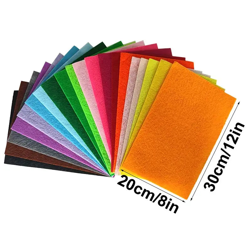 20/40pcs 20x30cm Felt Fabric, Colorful Non-Woven Material, Ideal for Christmas, Halloween, DIY Cards, Scrapbooking, Sewing Supplies